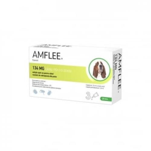 AMFLEE Dog - spot-on - solutie antiparazitara - caini 10-20 kg - 3 pipete - Produse pentru caini - Antiparazitare