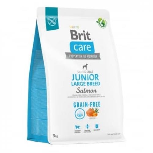 BRIT Care - L-XL - Somon - hrana uscata fara cereale caini junior - piele & blana - 3kg - Produse pentru caini -