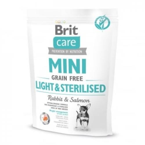 BRIT Care Mini Light & Sterilised - XS-S - Iepure - hrana uscata fara cereale caini sterilizati - 400g - Produse pentru caini -