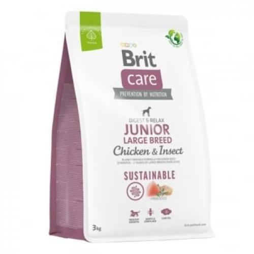 BRIT Care Sustainable - Digest & Relax - L-XL - Pui si Insecte - hrana uscata caini junior - sistem digestiv - 3kg - Produse pentru caini -