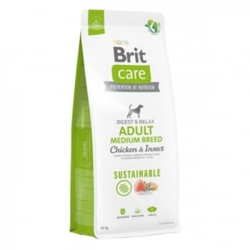 BRIT Care Sustainable - Digest & Relax - M - Pui si Insecte - hrana uscata caini - sistem digestiv - 12kg - Produse pentru caini -
