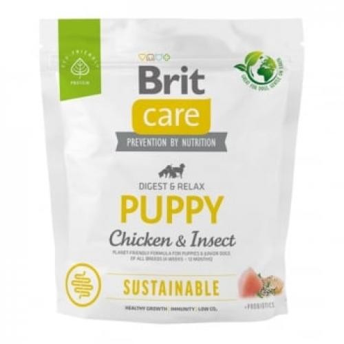 BRIT Care Sustainable - Digest & Relax - XS-XL - Pui si Insecte - hrana uscata caini junior - sistem digestiv - 1kg - Produse pentru caini -