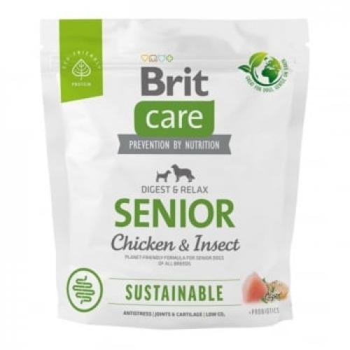 BRIT Care Sustainable - Digest & Relax - XS-XL - Pui si Insecte - hrana uscata caini senior - sistem digestiv - 1kg - Produse pentru caini -