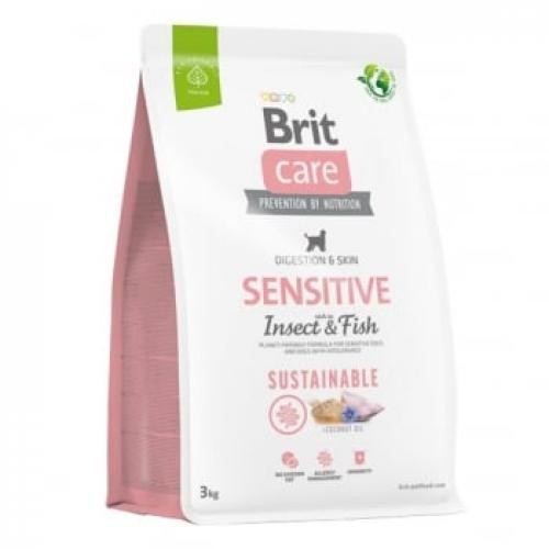 BRIT Care Sustainable Sensitive - XS-XL - Insecte si Peste - hrana uscata caini - piele & blana - sistem digestiv - 3kg - Produse pentru caini -