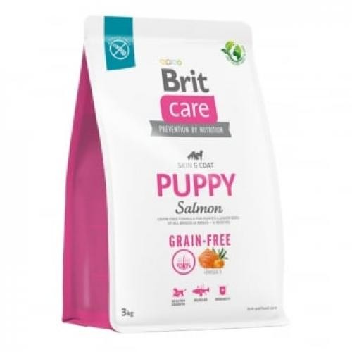 BRIT Care - XS-XL - Somon - hrana uscata fara cereale caini junior - piele & blana - 3kg - Produse pentru caini -