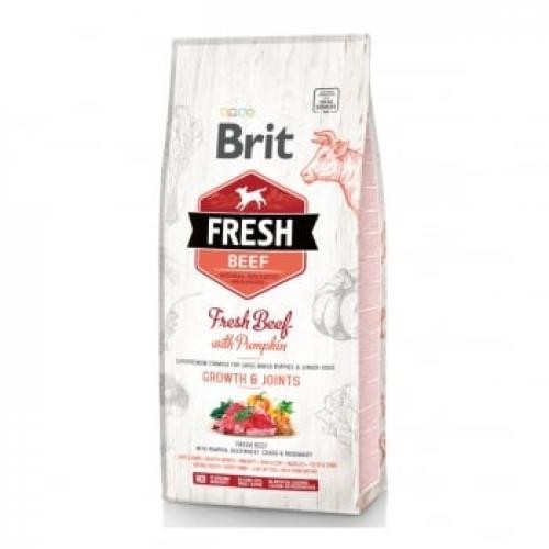 BRIT Fresh Bones & Joints Junior L-XL - Vita cu Dovleac - hrana uscata continut redus cereale caini junior - 12kg - Produse pentru caini -