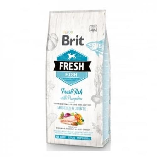 BRIT Fresh Muscles & Joints Adult L-XL - Peste cu Dovleac - hrana uscata continut redus cereale caini - 12kg - Produse pentru caini -