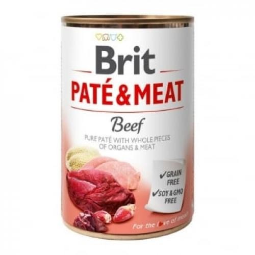 BRIT Pate & Meat - Vita - conserva hrana umeda fara cereale caini - (pate cu bucati de carne) - 400g - Produse pentru caini -