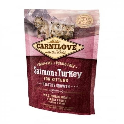 CARNILOVE Healthy Growth Kitten - Somon si Curcan - hrana uscata fara cereale pisici junior - 400g - Ingrijire pisici -