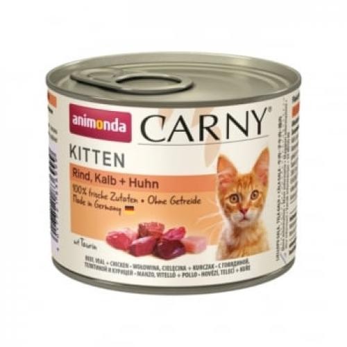CARNY - Junior - Vita - Vitel si Pui - conserva hrana umeda pentru pisici - (In aspic) - 200g - Ingrijire pisici -