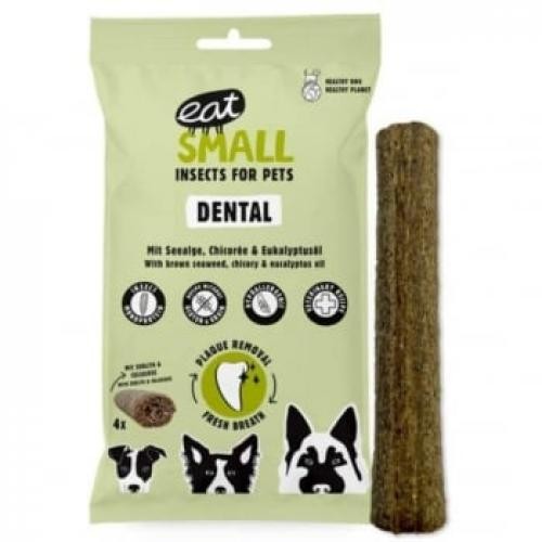 EAT SMALL Dental Stick - XS-XL - Insecte si Alge Marine - punguta recompense functionale caini - sensibilitati dentare - sistem imunitar & alergii - 120g - Produse pentru caini -