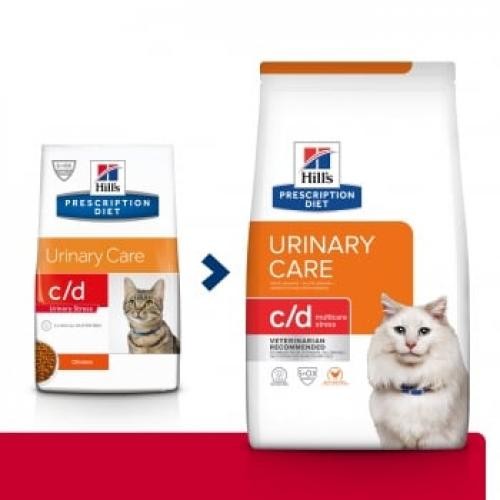 HILLS Prescription Diet c/d Urinary Care Multicare Stress - Pui - dieta veterinara pisici - hrana uscata - sistem urinar - sistem nervos & calmante - 8kg - Ingrijire pisici -