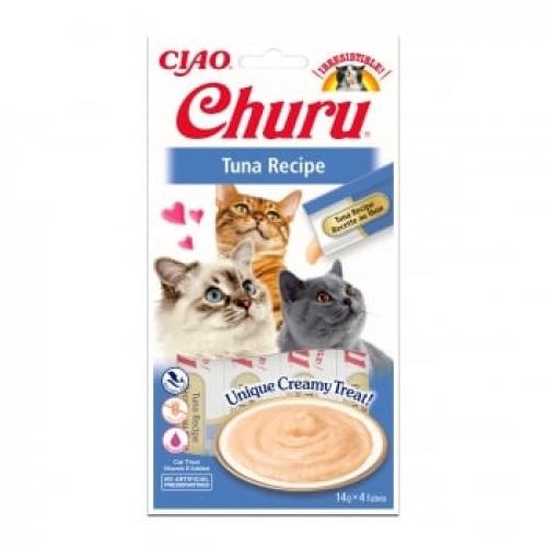 INABA CIAO Churu Piure - Ton - recompense lichide monoproteice fara cereale pisici - topping cremos - 14g x 4 - Ingrijire pisici -