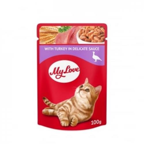 MY LOVE - Curcan - plic hrana umeda pisici - (in sos) - 100g - Ingrijire pisici -