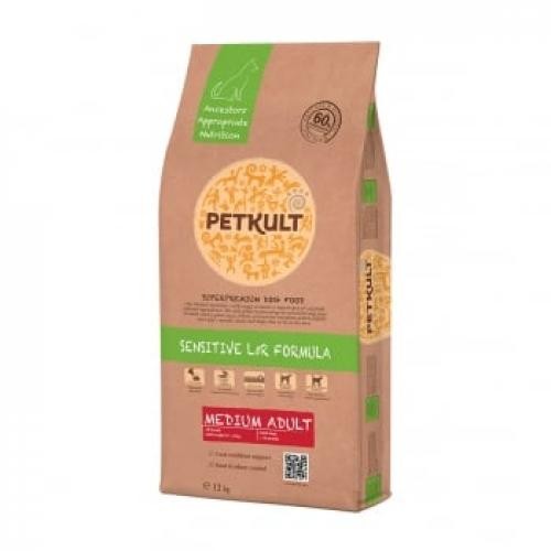 PETKULT Sensitive L&R Medium Adult - Miel si Orez - hrana uscata caini - 2kg - Produse pentru caini -