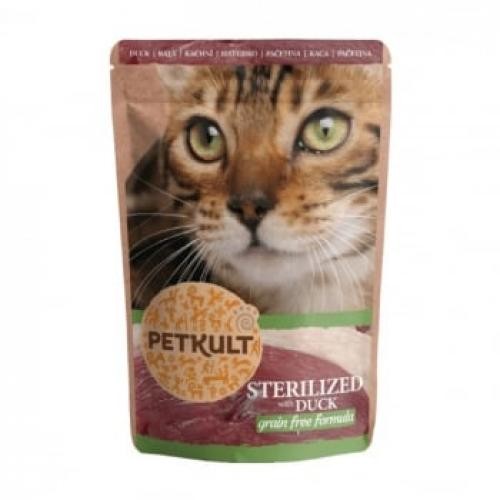 PETKULT Sterilised - Rata - plic hrana umeda fara cereale pisici - 100g - Ingrijire pisici -