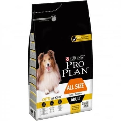 PURINA Pro Plan Light/Sterilised Adult S-XL - Pui - hrana uscata caini sterilizati - 3kg - Produse pentru caini -