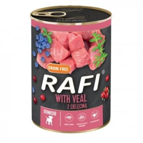 RAFI Junior by Dolina Noteci - Vitel - conserva hrana umeda caini - (in aspic) - 400g - Produse pentru caini -